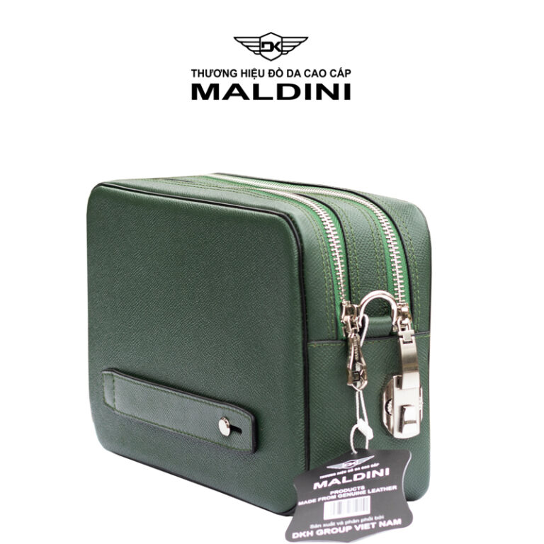 Túi Clutch DK – Maldini da bò vân Epsom cao cấp khóa số