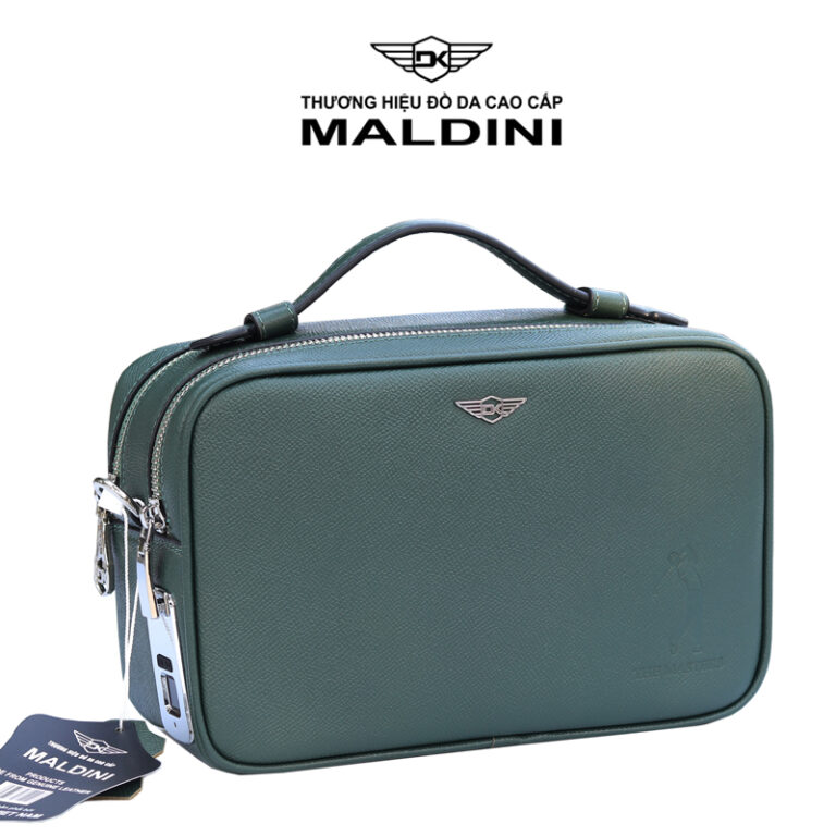 Túi đựng bóng Maldini Golf 02 ngăn da epsom khóa vân tay