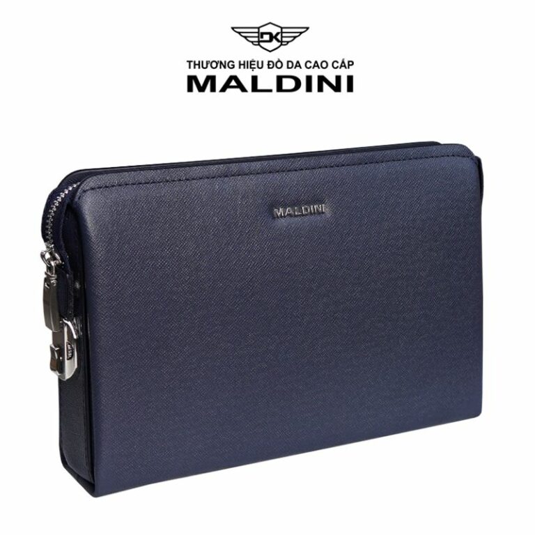 Túi Clutch Maldini cầm tay khóa số da Taiga thương hiệu Maldini